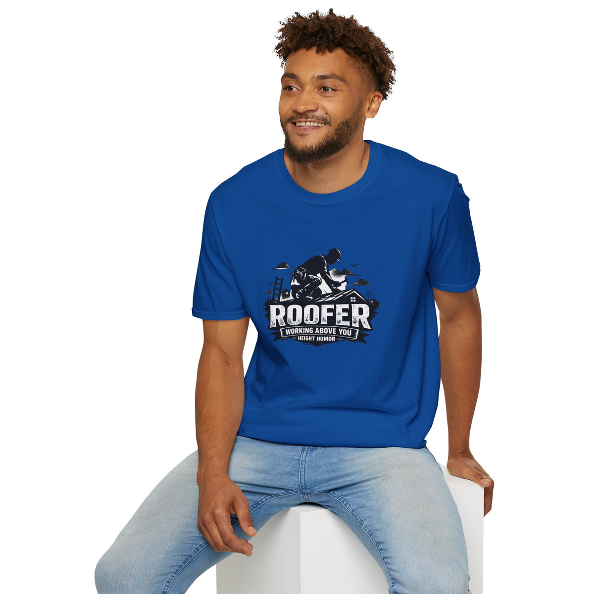 Roofer Working Above You T-Shirt — Vintage Roofer Roofing Crew Tee