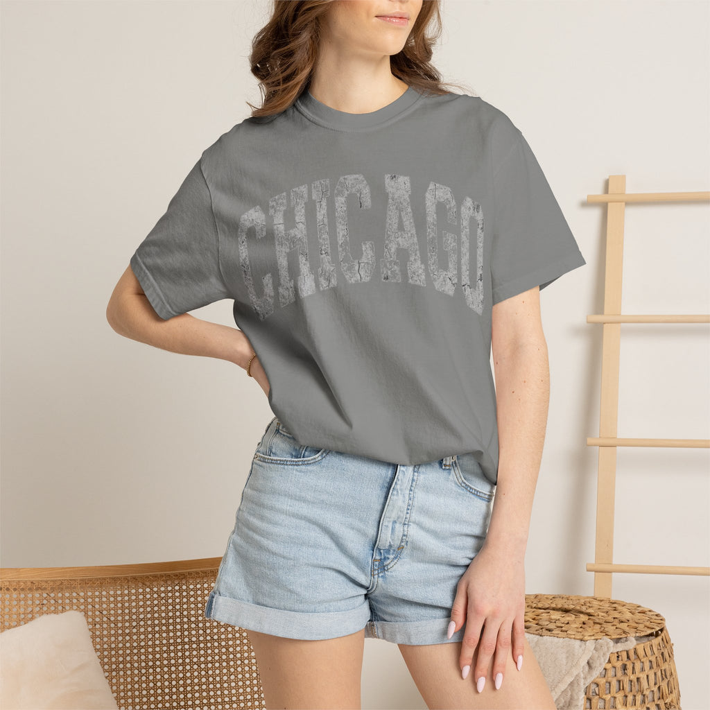 Chicago Vintage Shirt, Distressed Varsity Chicago Tee, Illinois Home City Shirt, Chicago Gift