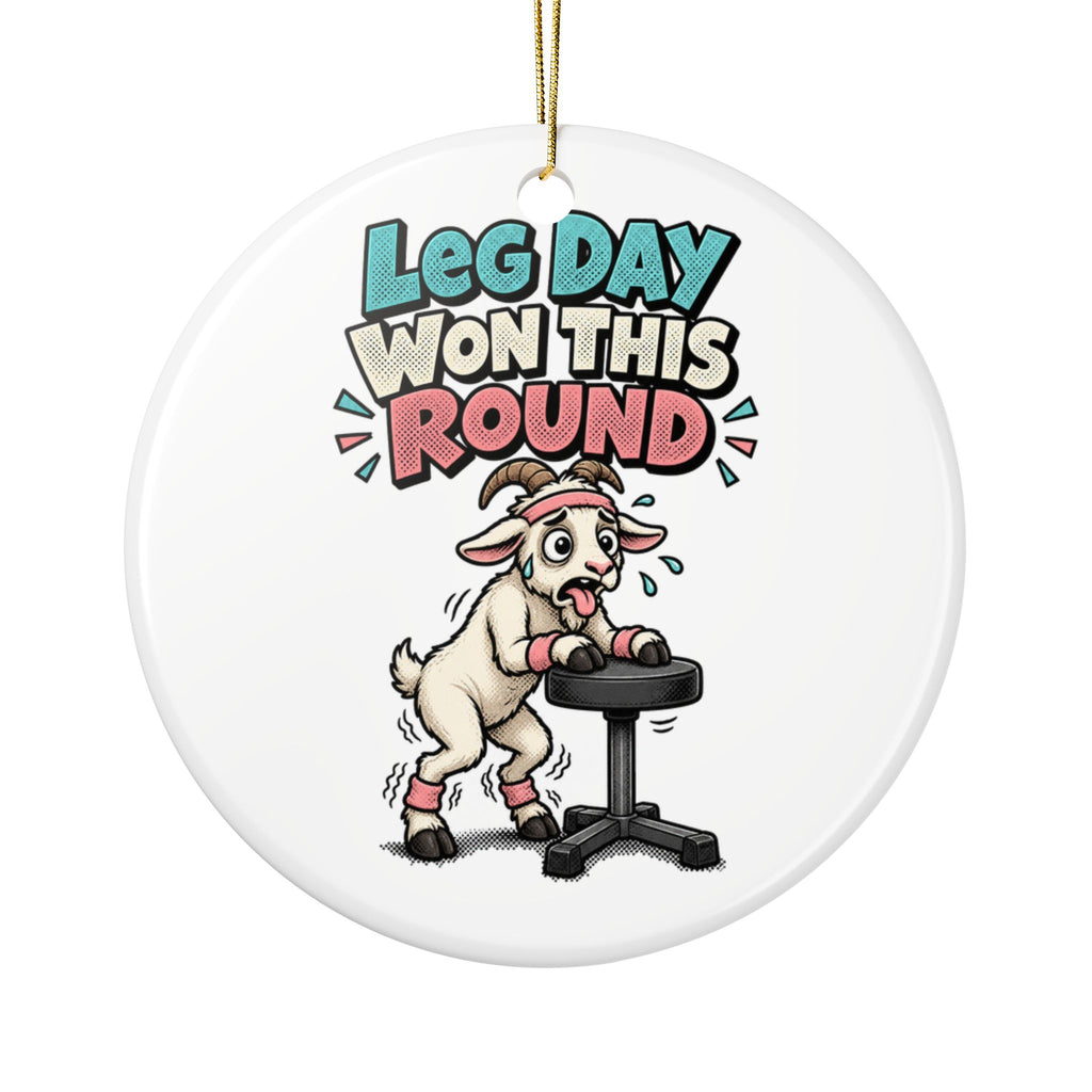 Leg Day Won This Round Ornament, Funny Gym Lover Gift for Him Her, Workout Christmas Gift, Christmas Ornament 2026