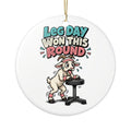 Leg Day Won This Round Ornament, Funny Gym Lover Gift for Him Her, Workout Christmas Gift, Christmas Ornament 2026
