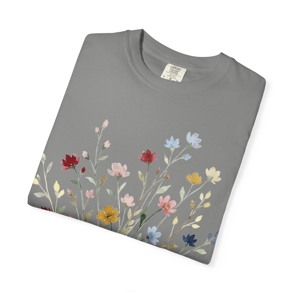 Watercolor Wildflower Spray Shirt, Painted Meadow Bouquet Tee, Cottagecore Floral Shirt, Garden Gift
