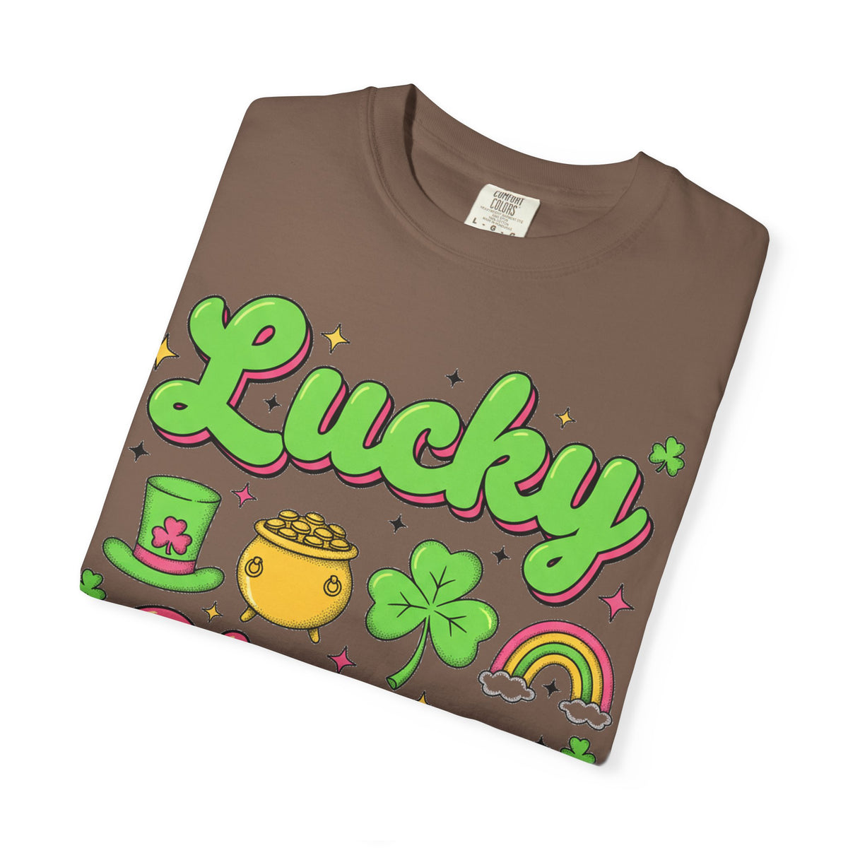 Lucky Charm Pink Shirt, Groovy St Patricks Day Tee, Rainbow Clover Shirt, Irish Gift