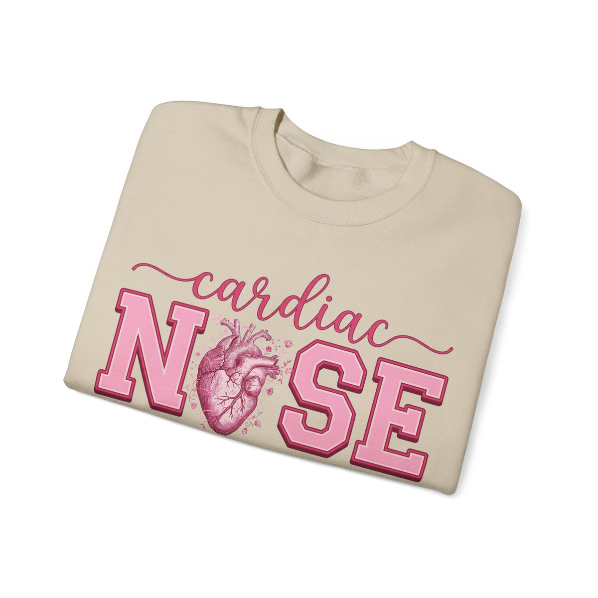 Cardiac Nurse Sweatshirt, Anatomical Heart Nurse Sweatshirt, Pink Varsity Cardiology Nurse Gift, ICU Cardiac RN Sweatshirt, Telemetry Nurse