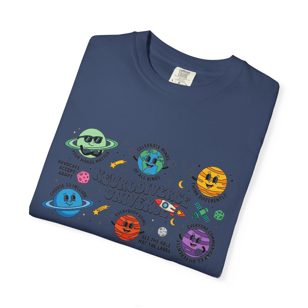 Neurodiverse Universe Wide Shirt, Autism Acceptance Planets Tee, Inclusion Teacher Shirt, SPED Gift