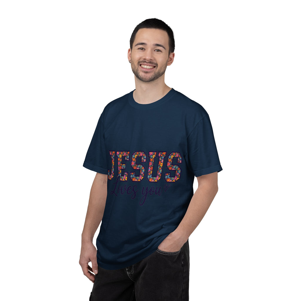 Jesus Loves You Shirt, Floral Varsity Christian Tee, Faith Statement Shirt, Church Gift
