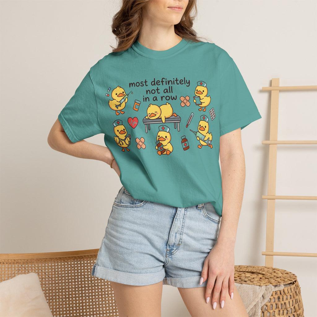 Most Definitely Not All In A Row Wide Shirt, Nurse Duckling Chaos Tee, Funny RN Shirt, Nurse Gift