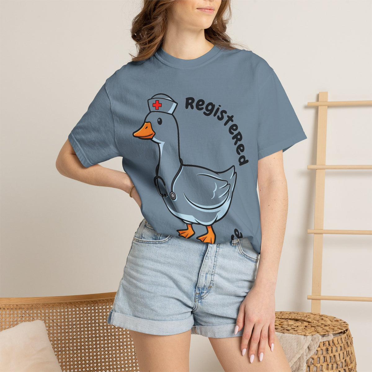 Registered Silly Goose Curved Shirt, Nurse Goose Stethoscope Tee, Funny Nurse Shirt, RN Gift