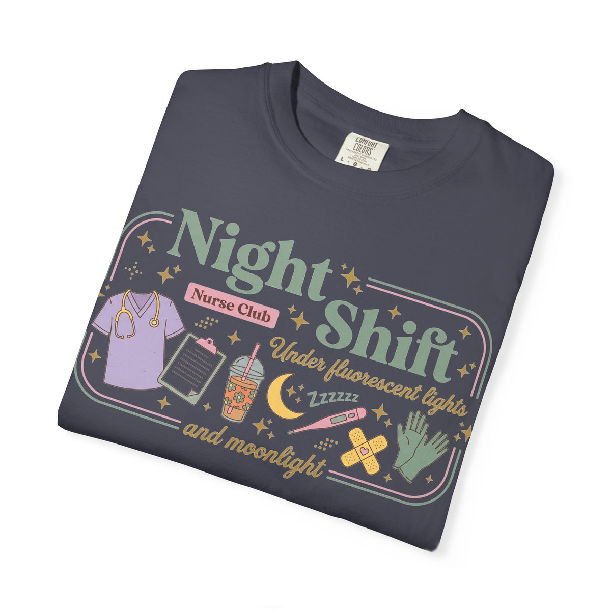 Night Shift Nurse Club Shirt, Under Fluorescent Lights And Moonlight Tee, Cute Night Nurse Shirt, RN Gift