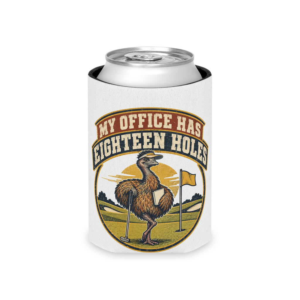 My Office Has Eighteen Holes Can Cooler, Funny Beer Can Sleeve, Retirement Gift Stocking Stuffer