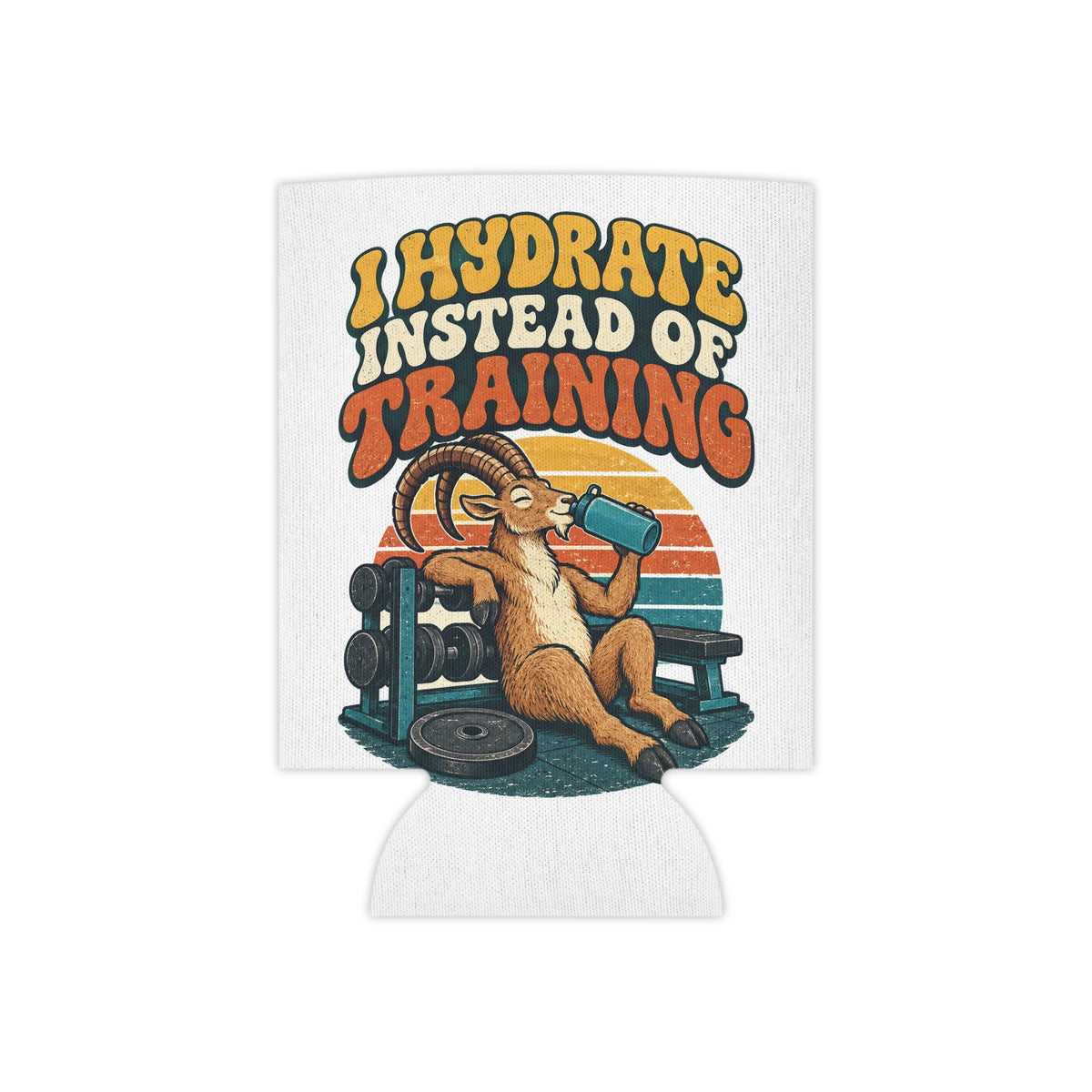 I Hydrate Instead Of Training Can Cooler, Funny Beer Can Sleeve, Gym Gift Stocking Stuffer