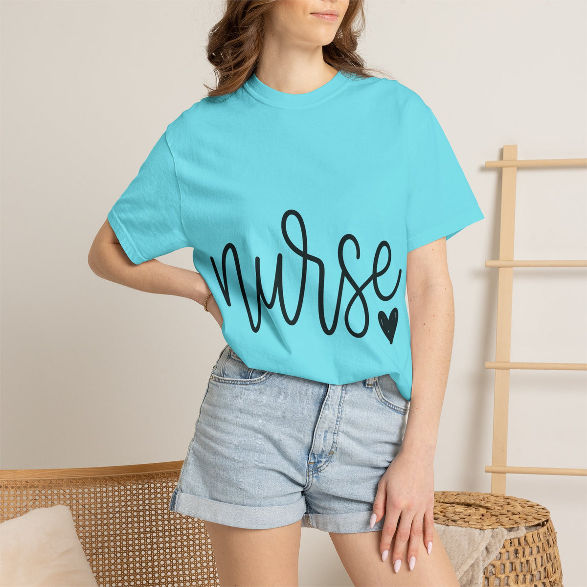 Nurse Script Shirt, Hand Lettered Nurse Heart Tee, Minimal RN Shirt, Nurse Gift