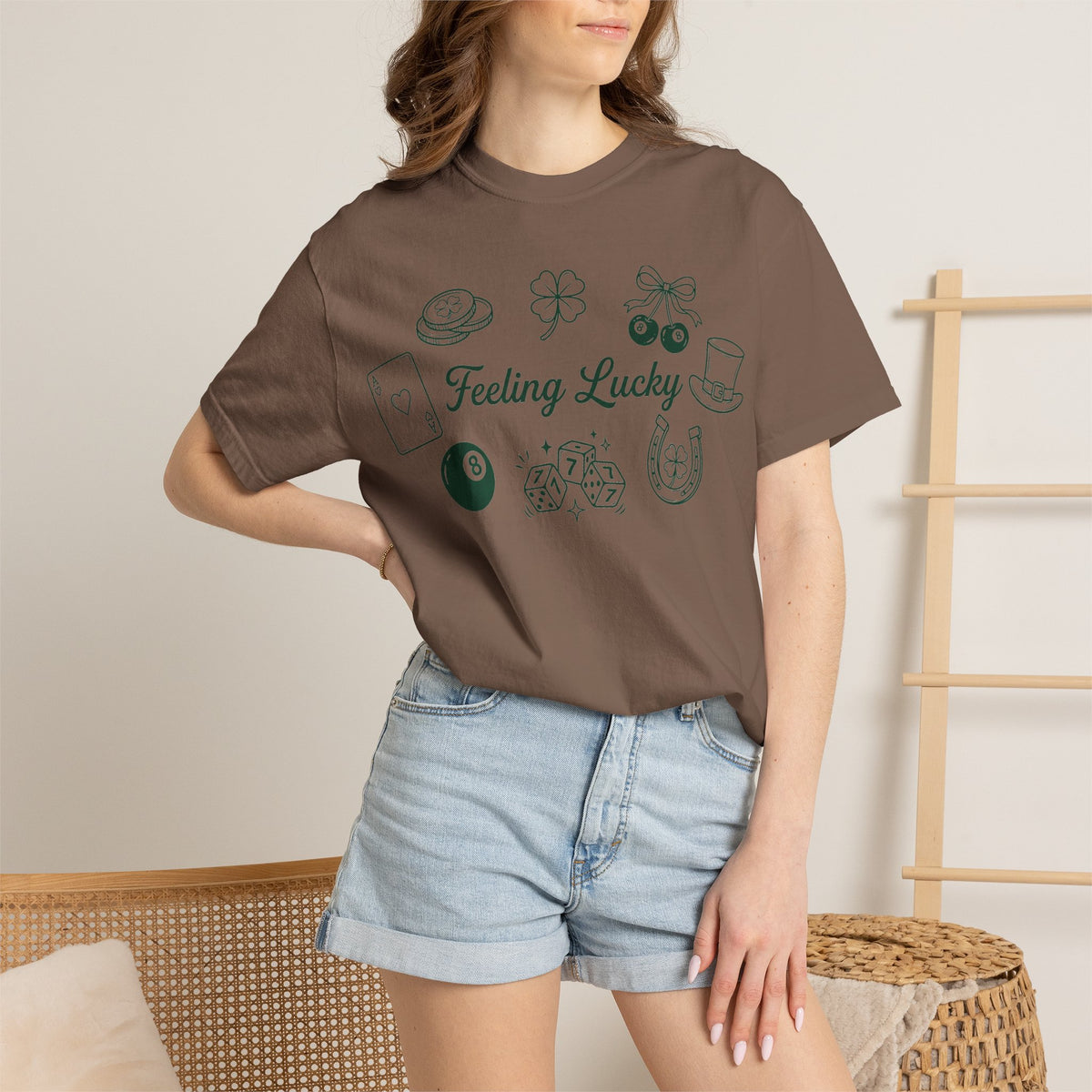 Feeling Lucky Wide Charms Shirt, St Patricks Clover Dice Tee, Green Luck Shirt, Irish Gift