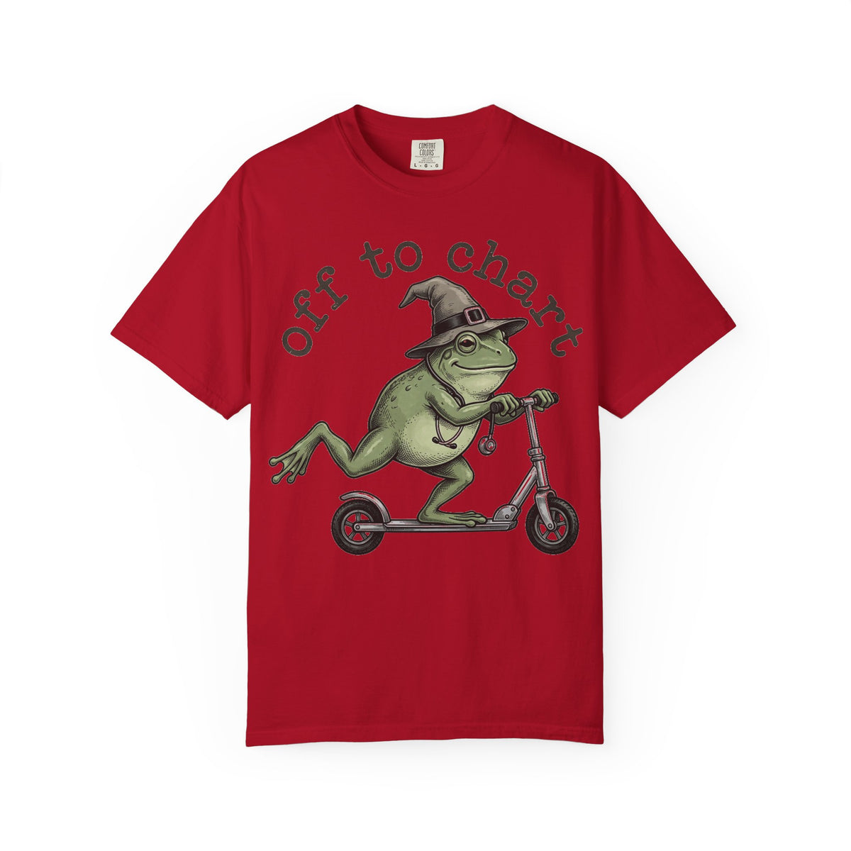Off To Chart Etched Frog Shirt, Vintage Nurse Frog Scooter Tee, Charting Humor Shirt, RN Gift