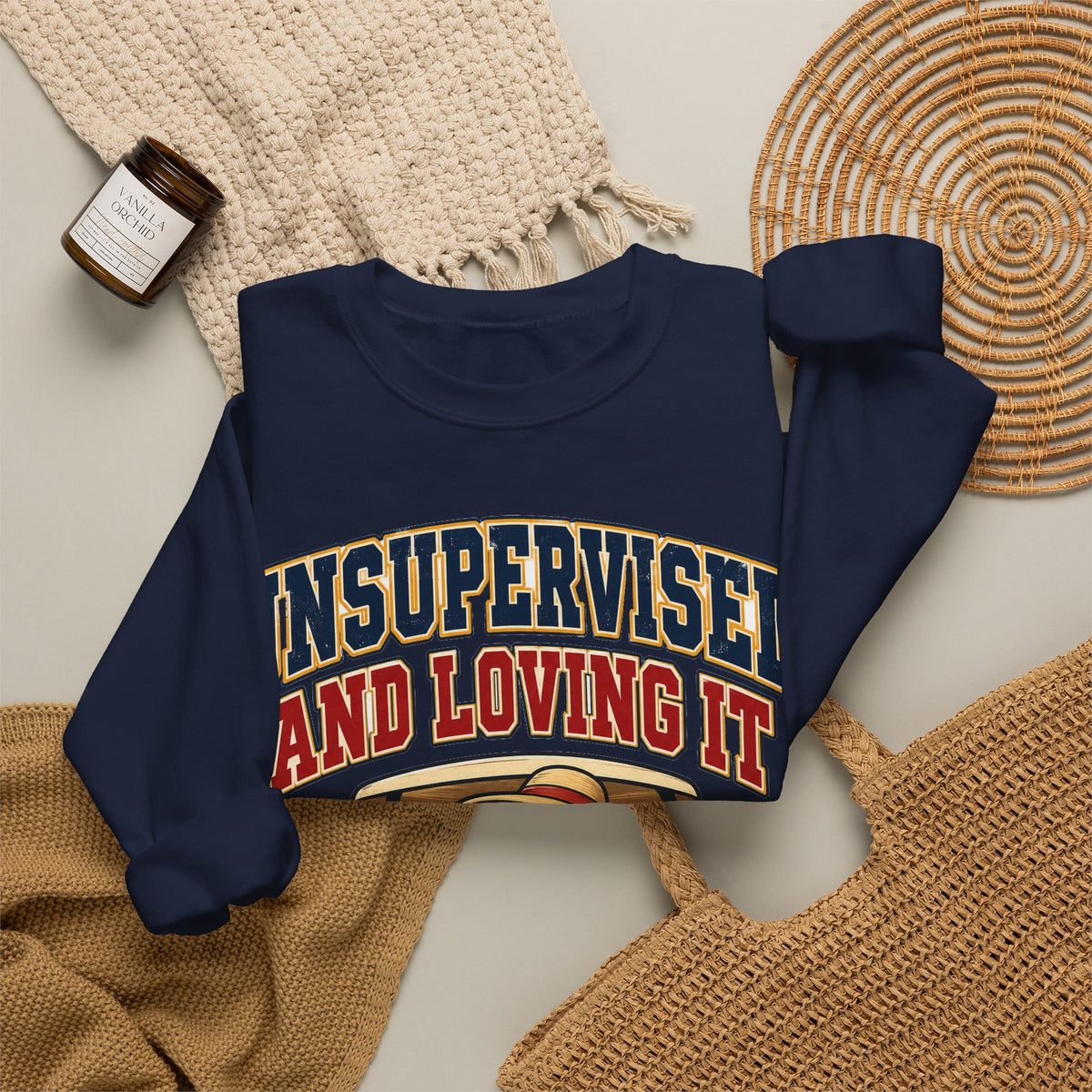 funny retirement Sweatshirt Unsupervised And Loving It Sweatshirt, Funny Graphic Sweatshirt,