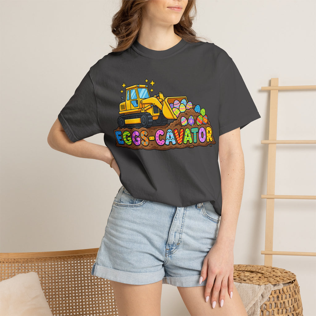Eggs-Cavator Shirt, Funny Easter Digger Tee, Construction Easter Egg Shirt, Toddler Boy Easter Gift