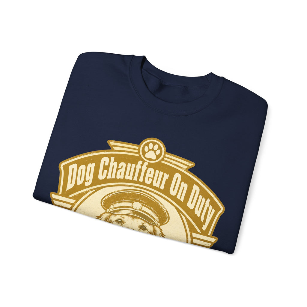 Dog Chauffeur On Duty Golden Retriever Sweatshirt | Funny Dog Lover Crewneck