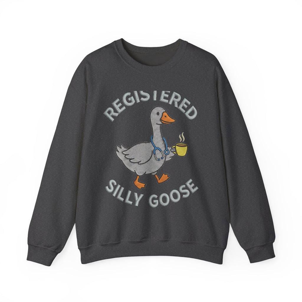 Registered Silly Goose Sweatshirt, Funny Goose Coffee Stethoscope Sweatshirt, Nurse Humor Gift, Silly Goose Nursing Student Sweatshirt, RN S