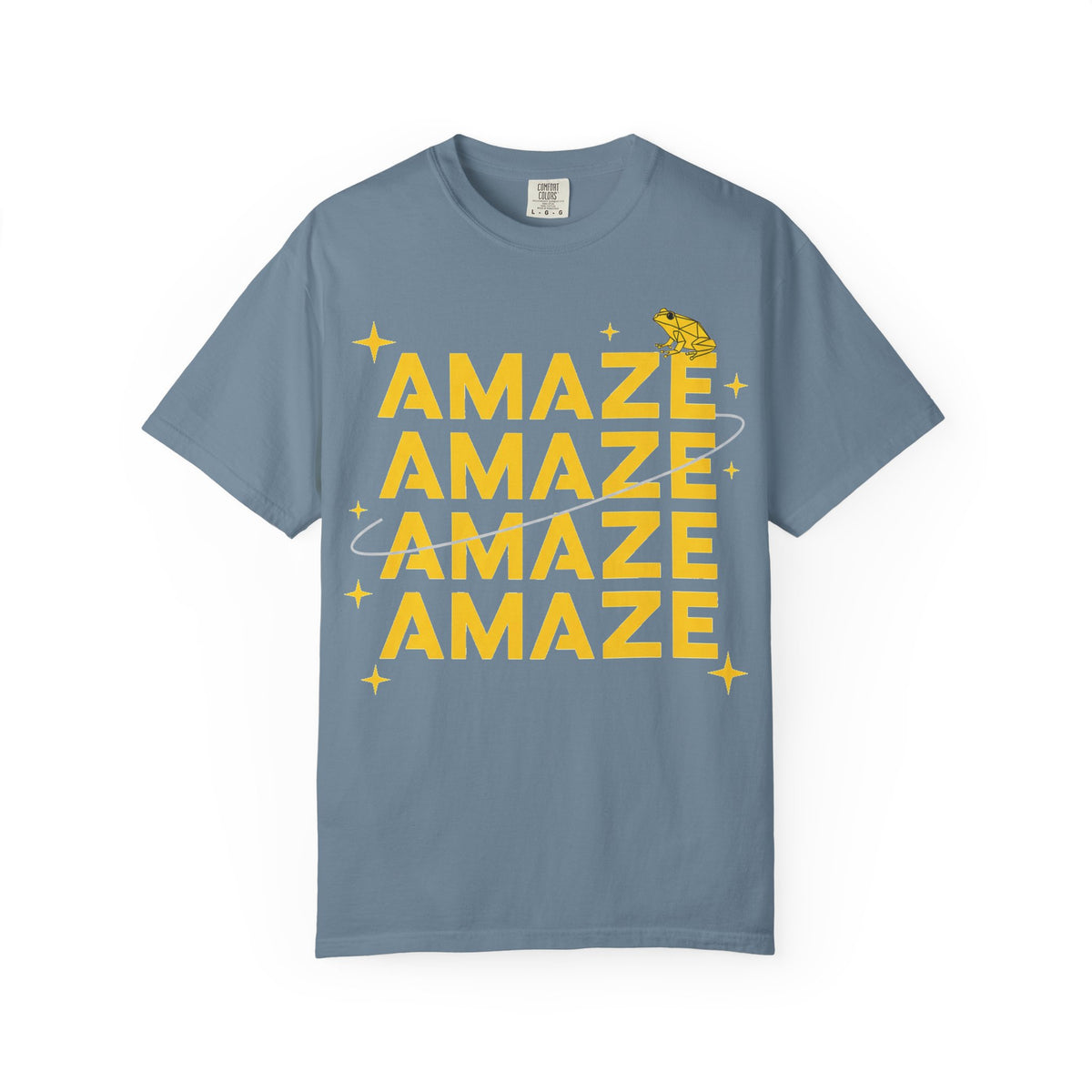 Amaze Amaze Amaze Amaze Shirt, Four Line Retro Type Tee, Frog Sparkle Graphic Shirt, Trendy Gift