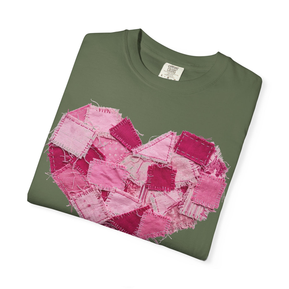 Scrappy Patchwork Heart Shirt, Frayed Quilt Valentine Tee, Cottagecore Heart Shirt, Quilter Gift