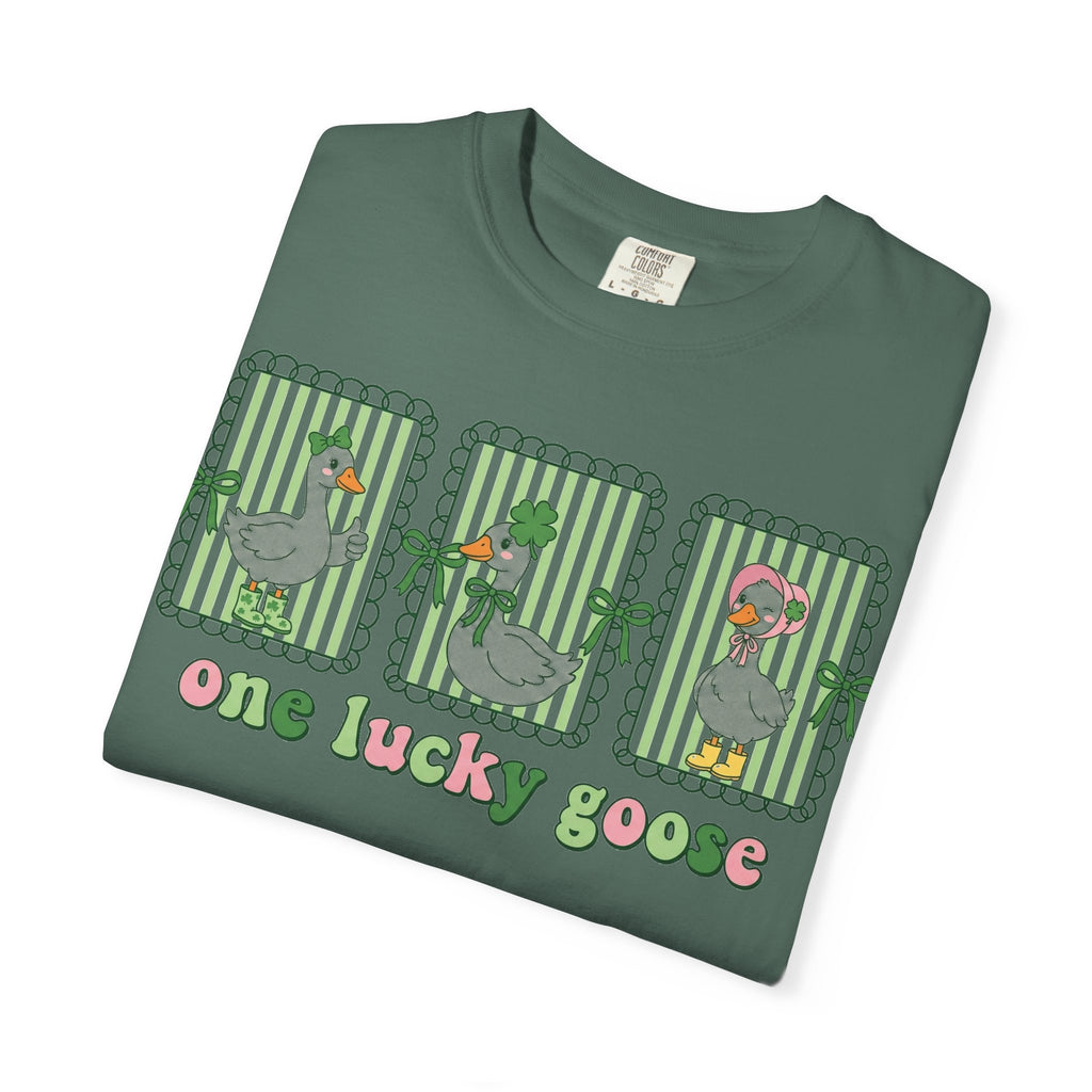 One Lucky Goose Shirt, St Patricks Day Goose Trio Tee, Funny Irish Shirt, Shamrock Gift