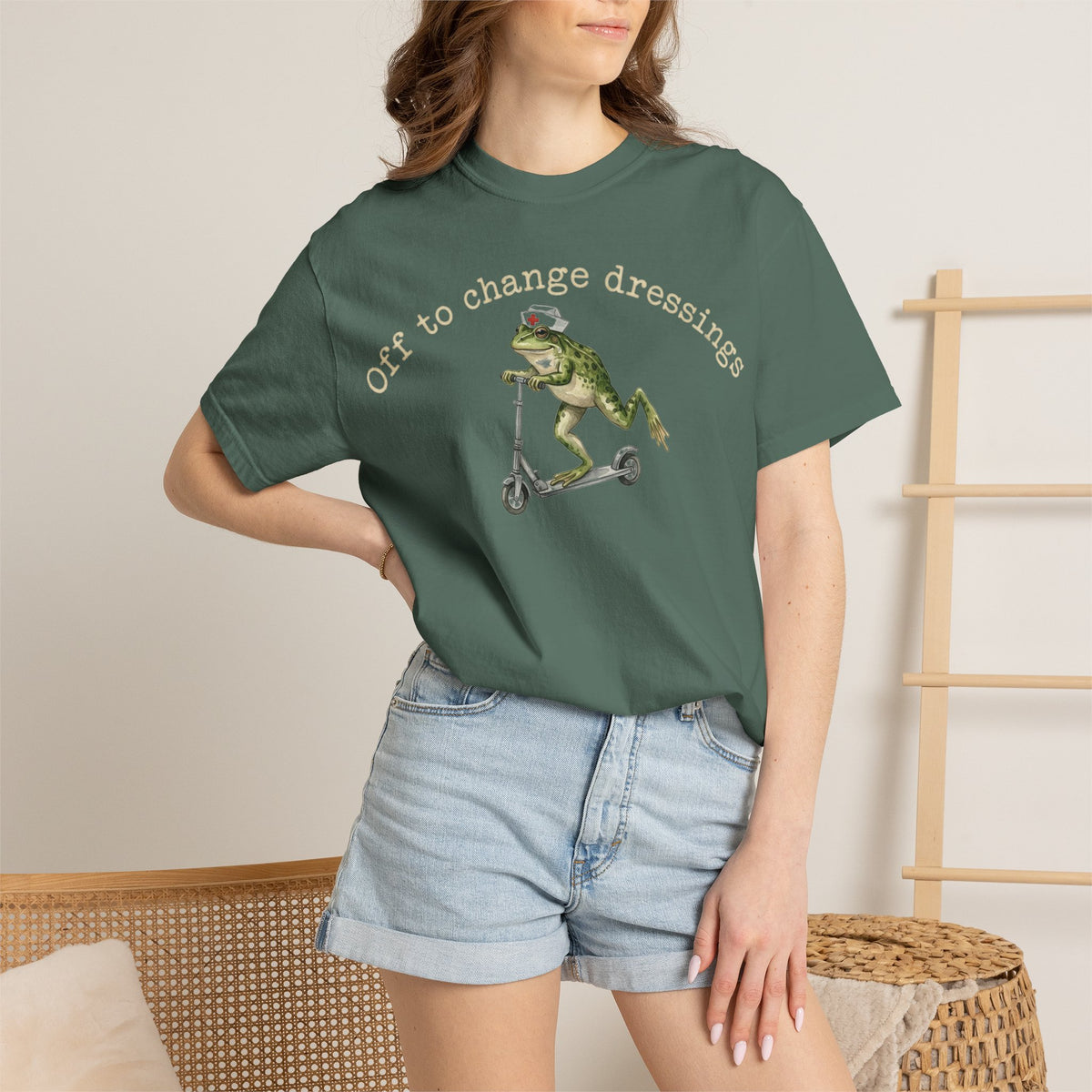 Off To Change Dressings Shirt, Funny Nurse Frog Scooter Tee, Wound Care RN Shirt, Nurse Gift