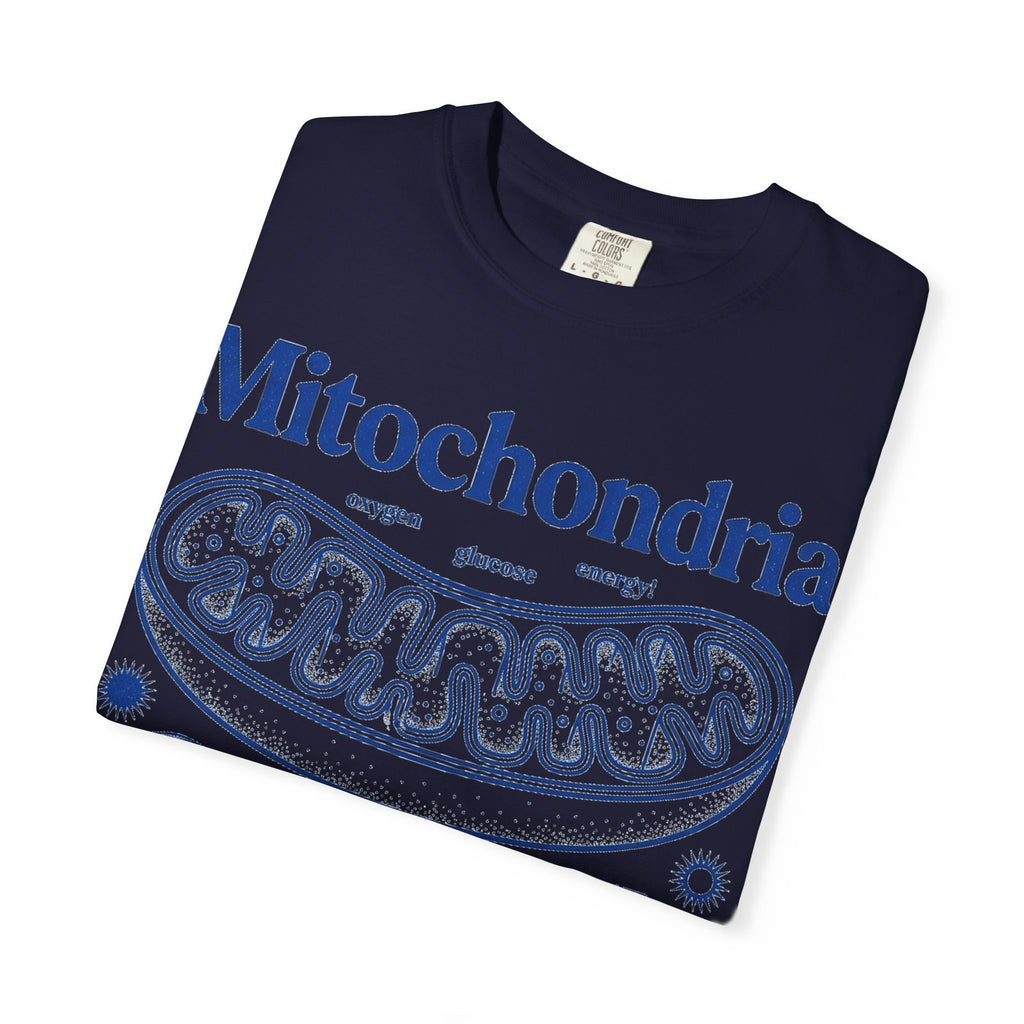 Mitochondria Powering Life Since Forever Tall Shirt, Retro Biology Poster Tee, Science Teacher Shirt, Nerd Gift