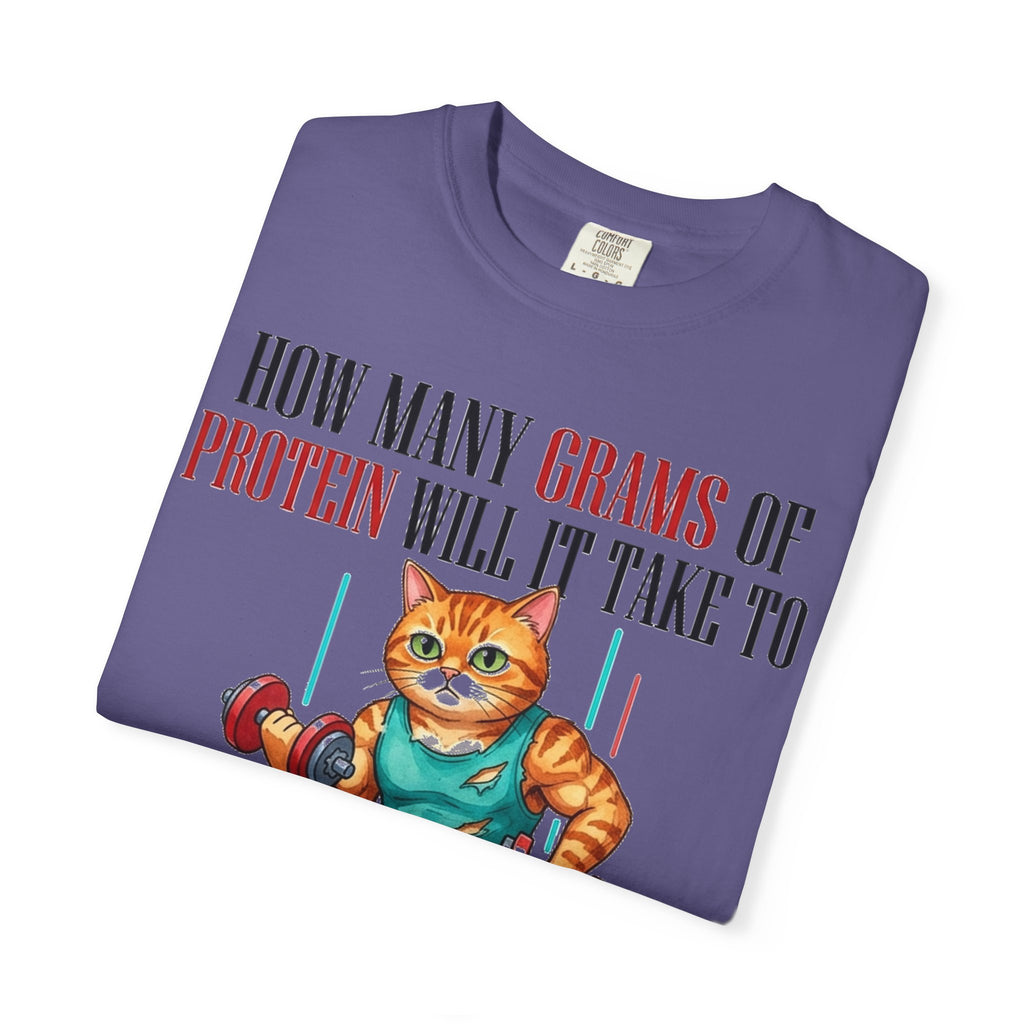How Many Grams Of Protein Restore The Light In My Eyes Wide Shirt, Buff Gym Cat Tee, Funny Lifting Shirt, Gym Gift