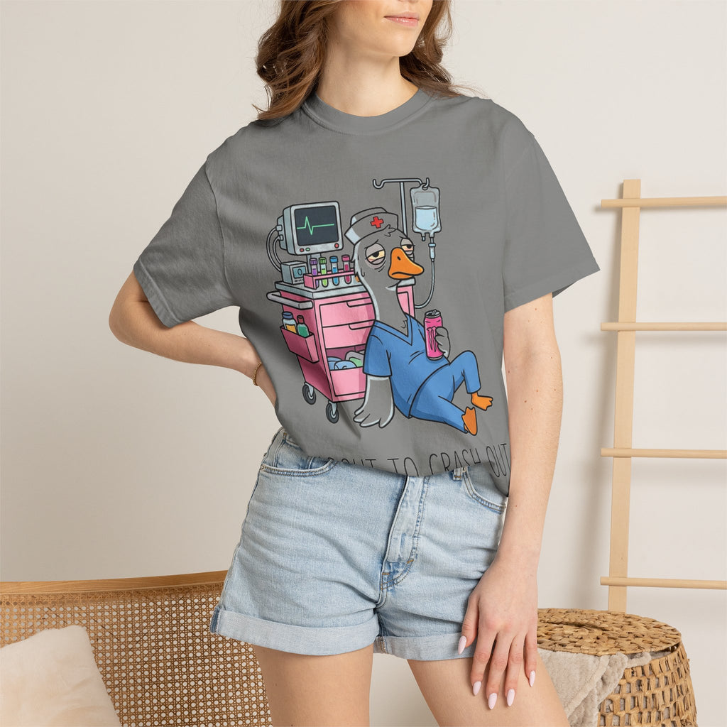 I'm About To Crash Out Shirt, Funny Night Shift Goose Nurse Tee, Burnt Out RN Shirt, Nurse Gift