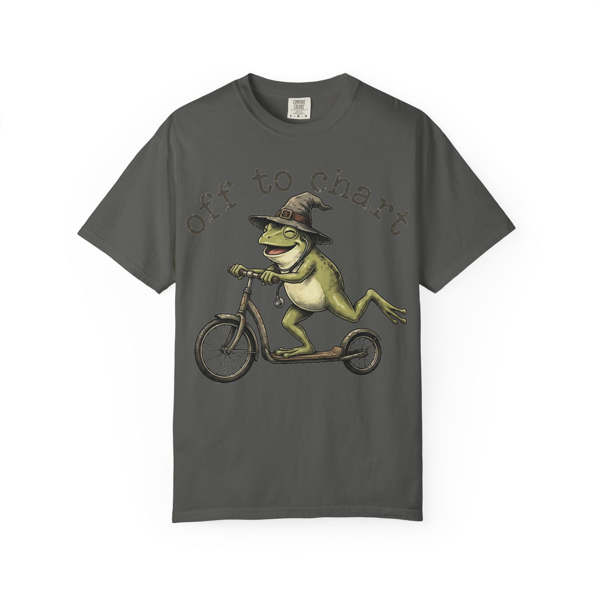 Off To Chart Grinning Frog Shirt, Nurse Frog Scooter Tee, Funny Charting Shirt, RN Gift