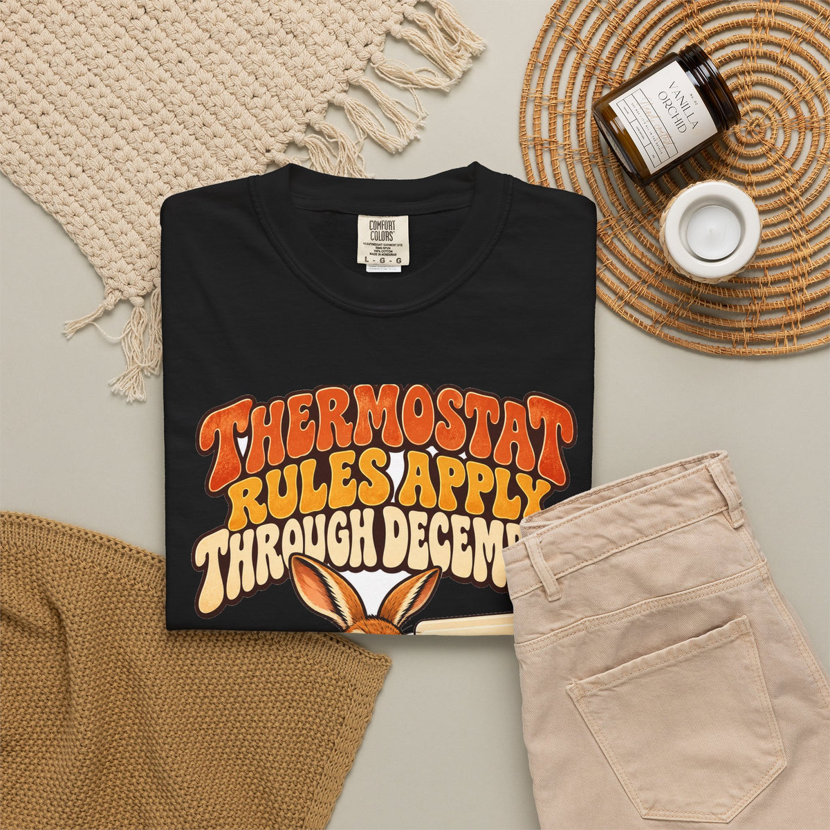 Funny Dad Christmas Gift Thermostat Rules Apply Through December Shirt, Dad Humor Shirt, Gift for Dad Husband Father