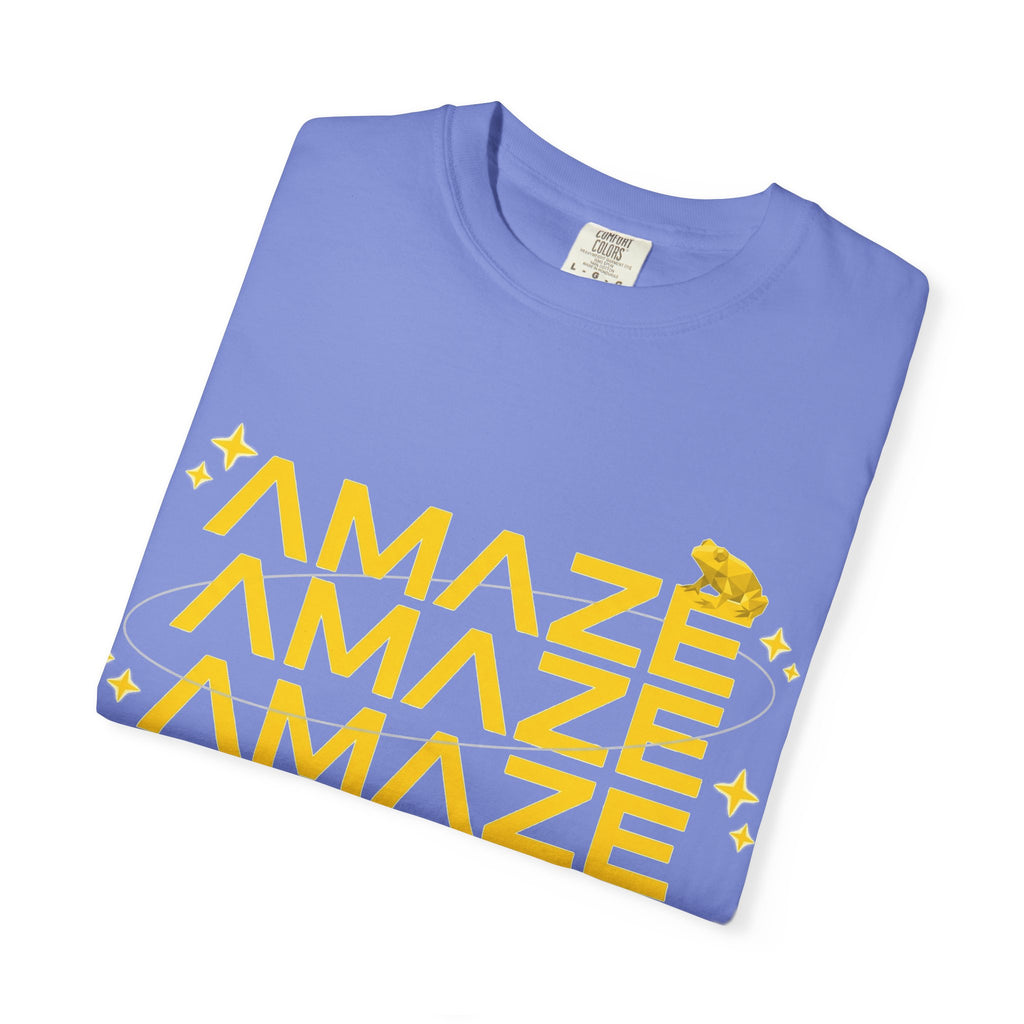 Amaze Amaze Amaze Shirt, Retro Stacked Type Tee, Tiny Frog Graphic Shirt, Funny Minimal Gift