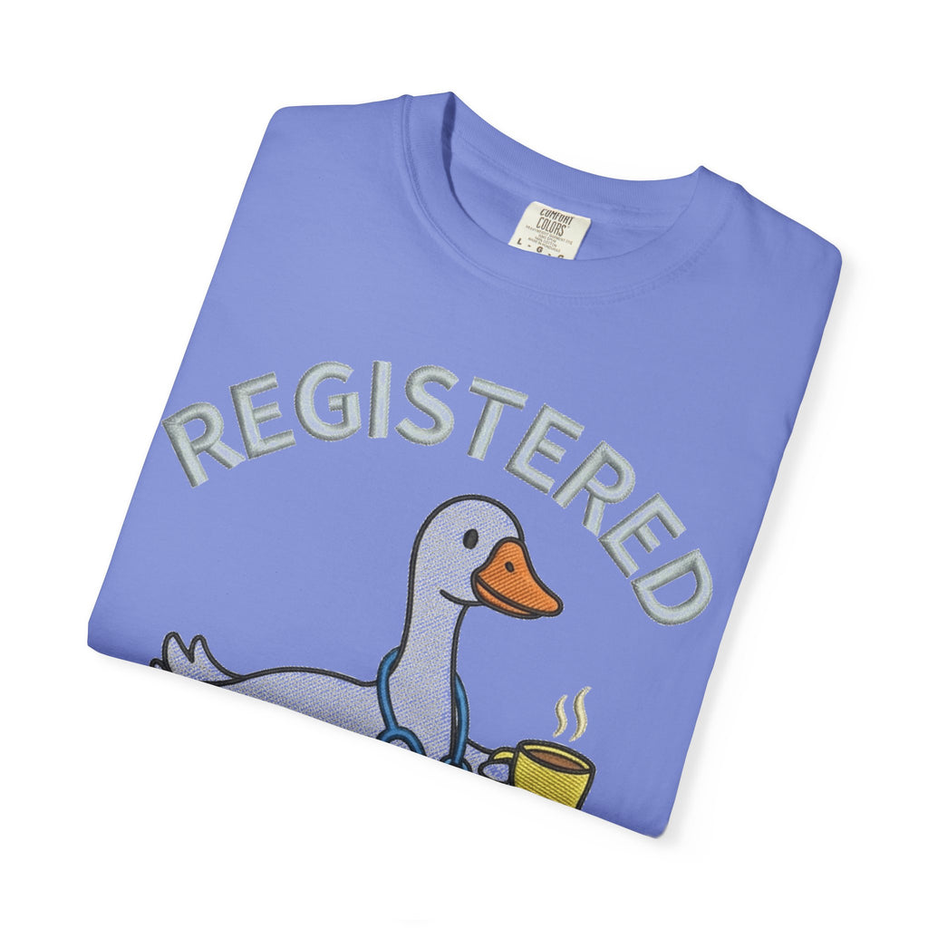Registered Silly Goose Shirt, Faux Embroidery Nurse Goose Tee, Funny RN Shirt, Nurse Gift
