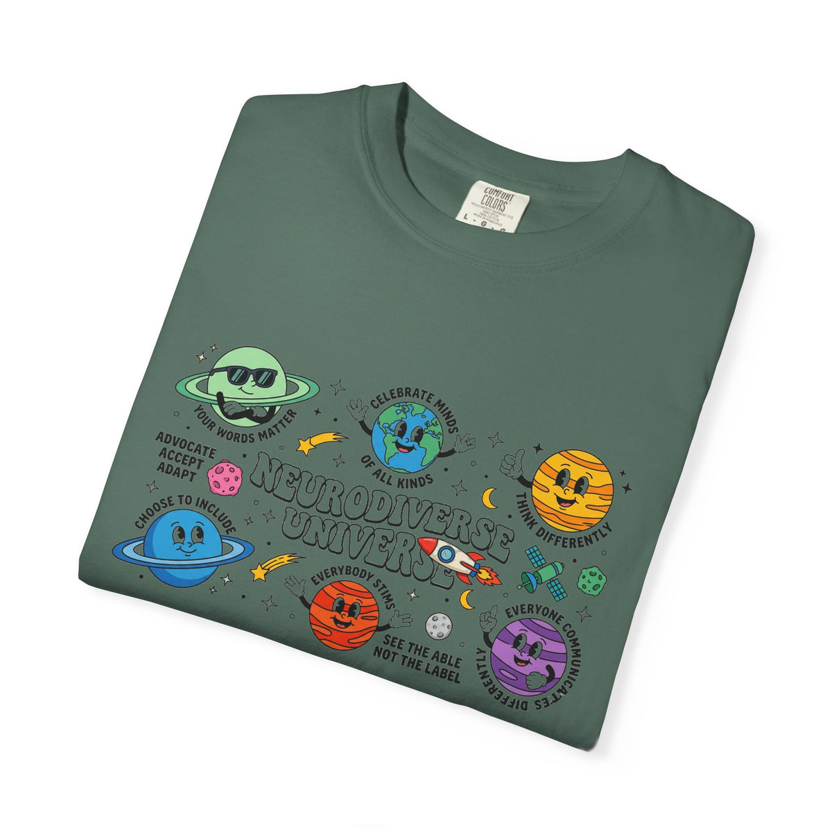 Neurodiverse Universe Wide Shirt, Autism Acceptance Planets Tee, Inclusion Teacher Shirt, SPED Gift