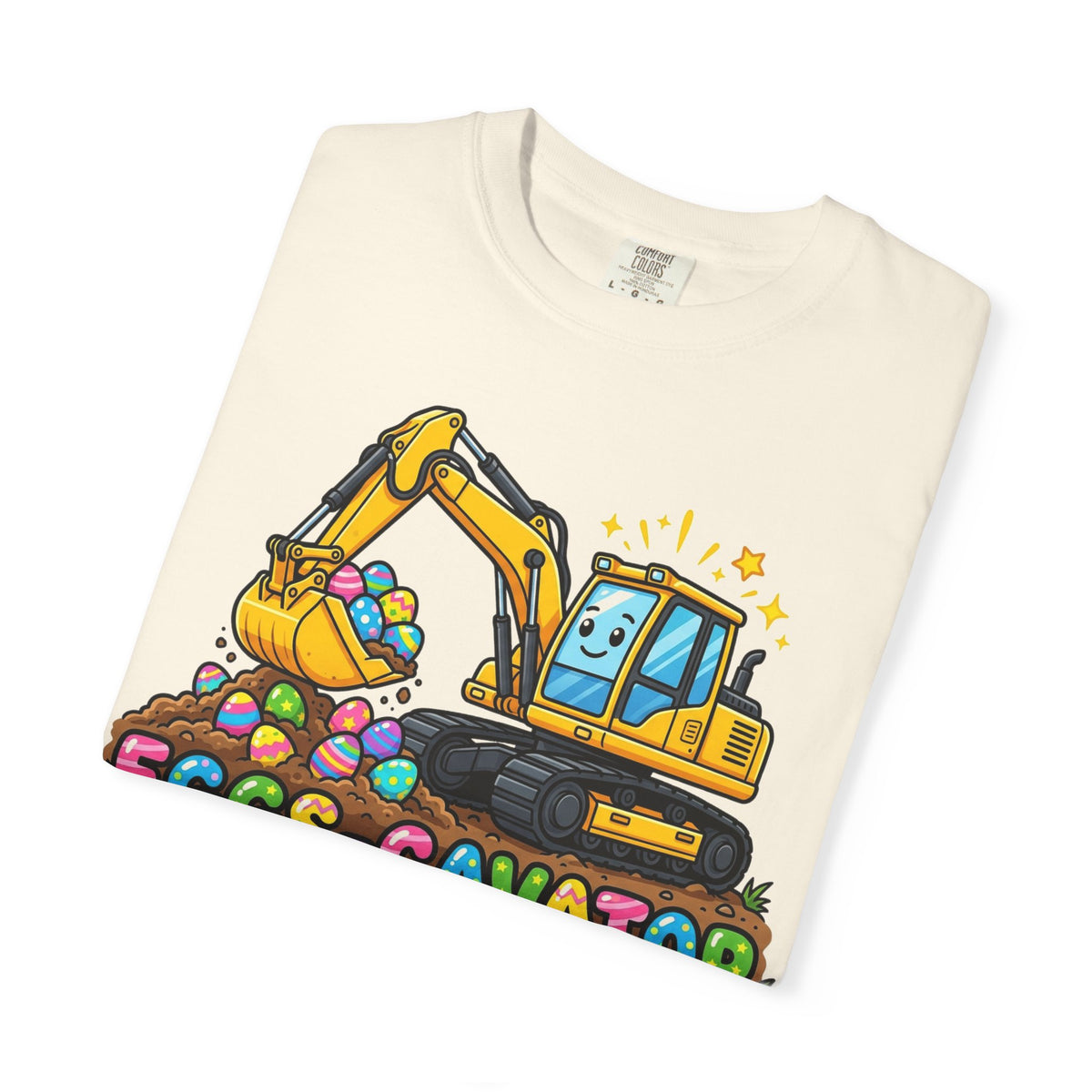 Eggs-Cavator Excavator Shirt, Funny Easter Construction Tee, Digger Easter Egg Shirt, Boys Easter Gift