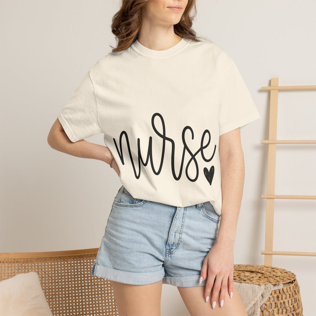 Nurse Script Shirt, Hand Lettered Nurse Heart Tee, Minimal RN Shirt, Nurse Gift