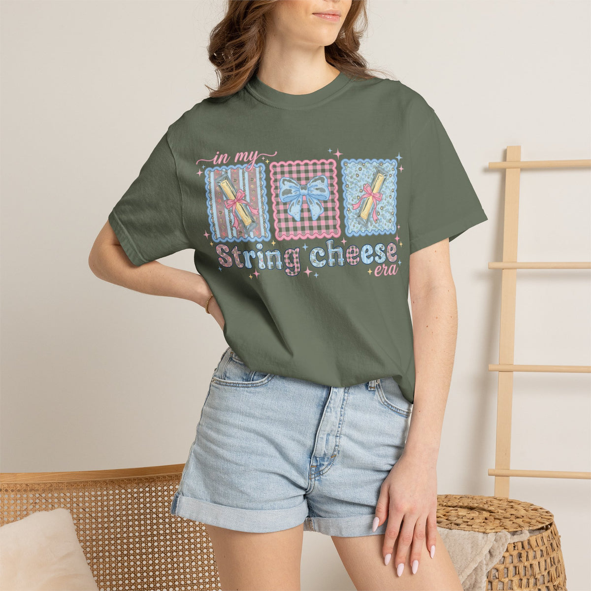 In My String Cheese Era Shirt, Coquette Bow Snack Tee, Funny Girl Dinner Shirt, Cute Gift