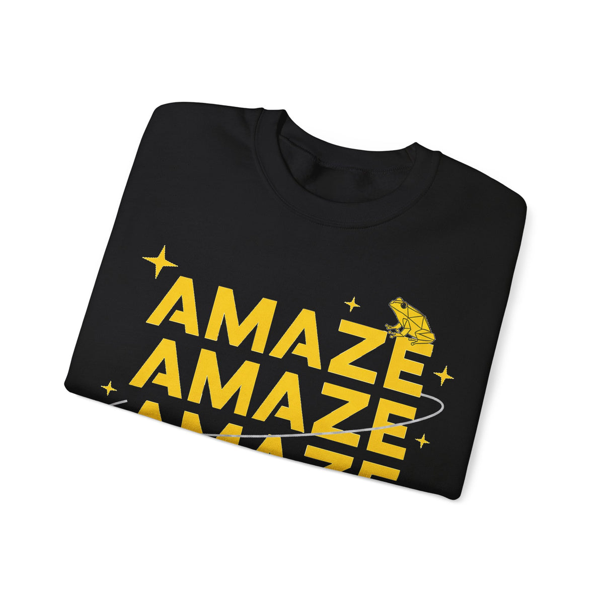 Amaze Amaze Amaze Frog Sweatshirt, Funny Retro Frog Sweatshirt, Yellow Typography Frog Lover Gift, Weird Meme Sweatshirt, Cottagecore Frog G