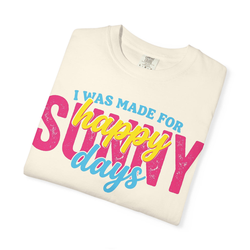 Happy Sunny Days Wide Shirt, Retro Layered Type Summer Tee, Bright Vacation Shirt, Summer Gift