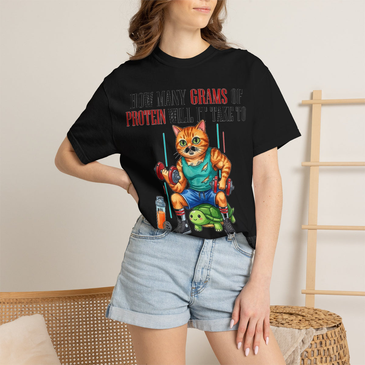 How Many Grams Of Protein Restore The Light In My Eyes Wide Shirt, Buff Gym Cat Tee, Funny Lifting Shirt, Gym Gift