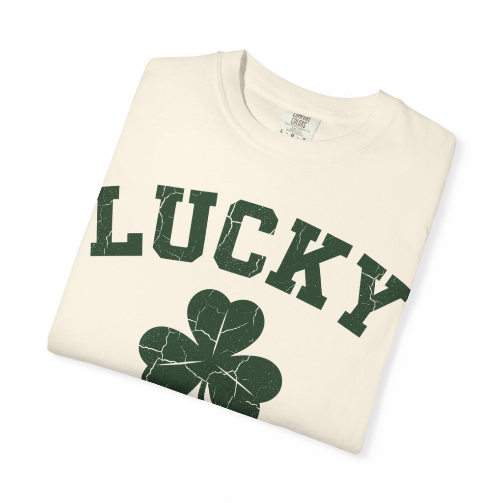 Lucky Big Shamrock Shirt, Bold Varsity Clover Tee, St Patricks Day Shirt, Irish Gift