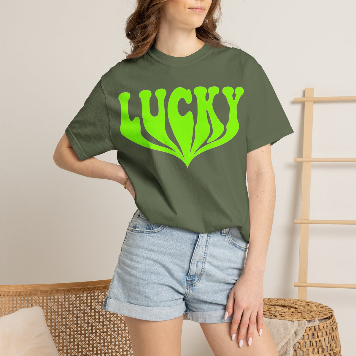 Lucky Drippy Type Shirt, Neon Green Psychedelic Tee, Retro St Patricks Day Shirt, Rave Gift