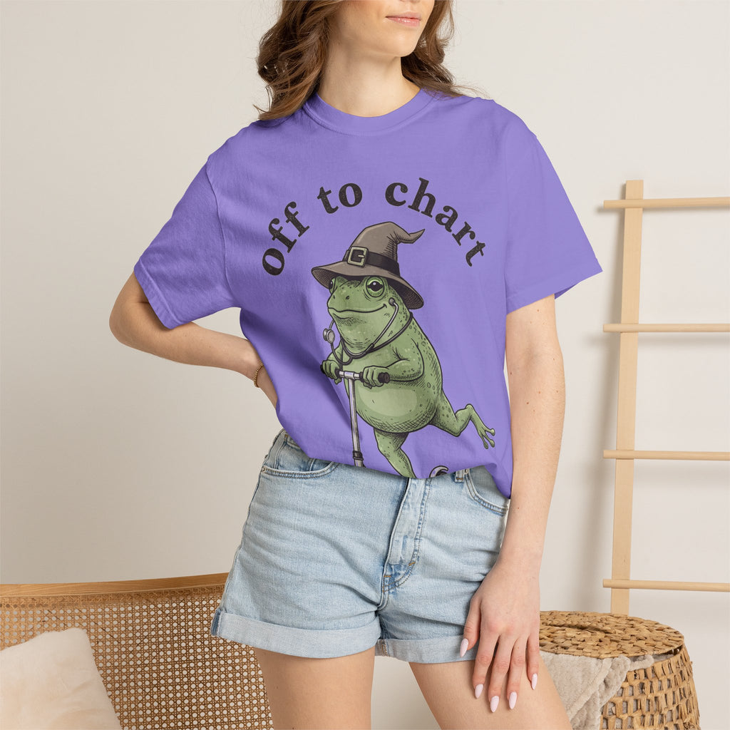 Off To Chart Shirt, Witch Hat Frog Nurse Scooter Tee, Funny Charting RN Shirt, Nurse Gift