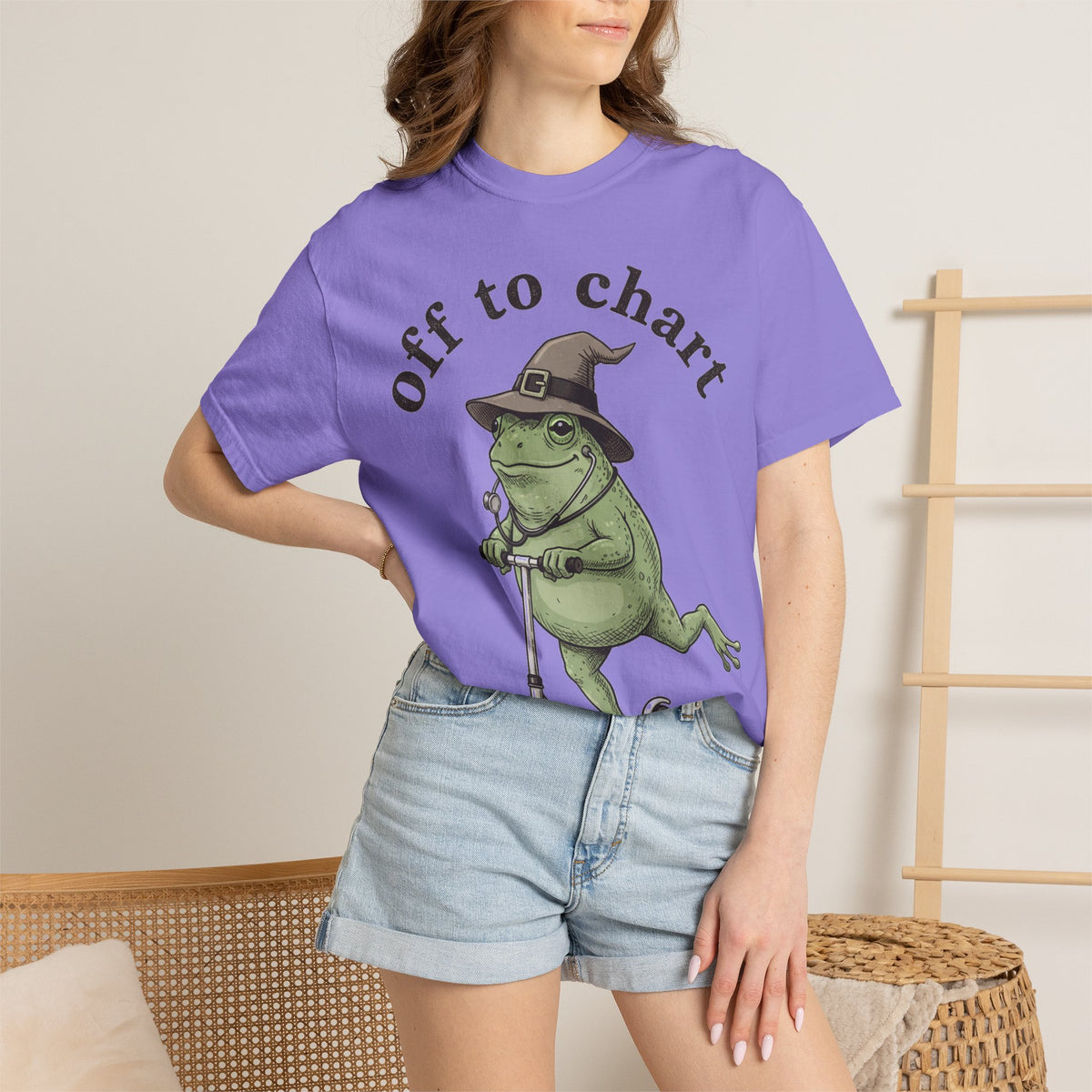 Off To Chart Shirt, Witch Hat Frog Nurse Scooter Tee, Funny Charting RN Shirt, Nurse Gift