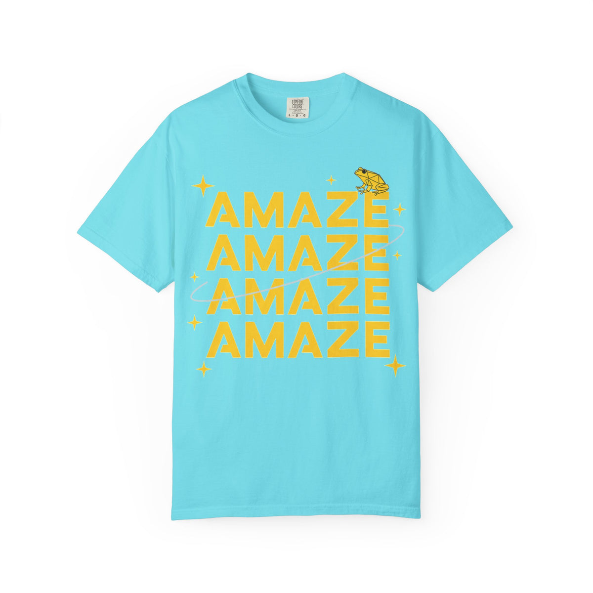 Amaze Amaze Amaze Amaze Shirt, Four Line Retro Type Tee, Frog Sparkle Graphic Shirt, Trendy Gift