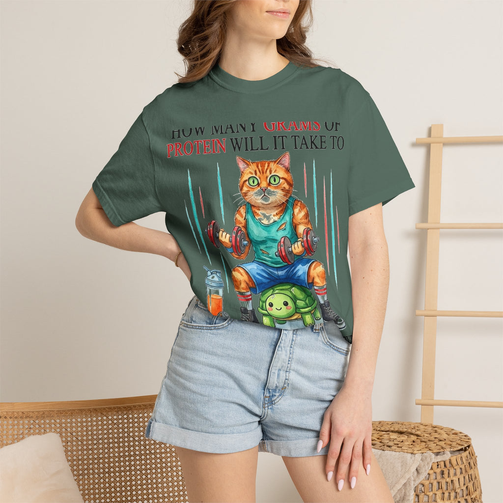 How Many Grams Of Protein Will It Take To Restore The Light In My Eyes Shirt, Funny Gym Cat Tee, Burnout Humor Shirt, Lifter Gift