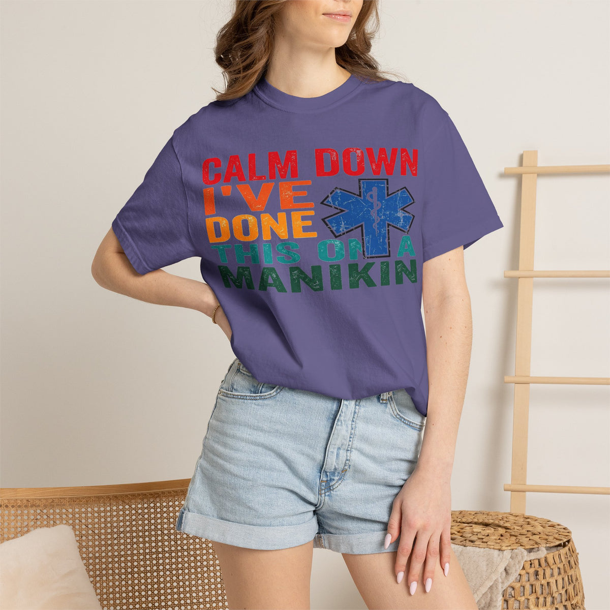 Calm Down I've Done This On A Manikin Shirt, Funny EMT Paramedic Tee, EMS Humor Shirt, Nursing Student Gift