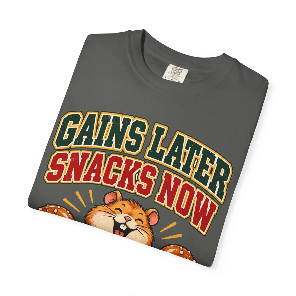 funny gym shirt Gains Later Snacks Now Shirt, Funny Graphic Shirt, Comfort Colors