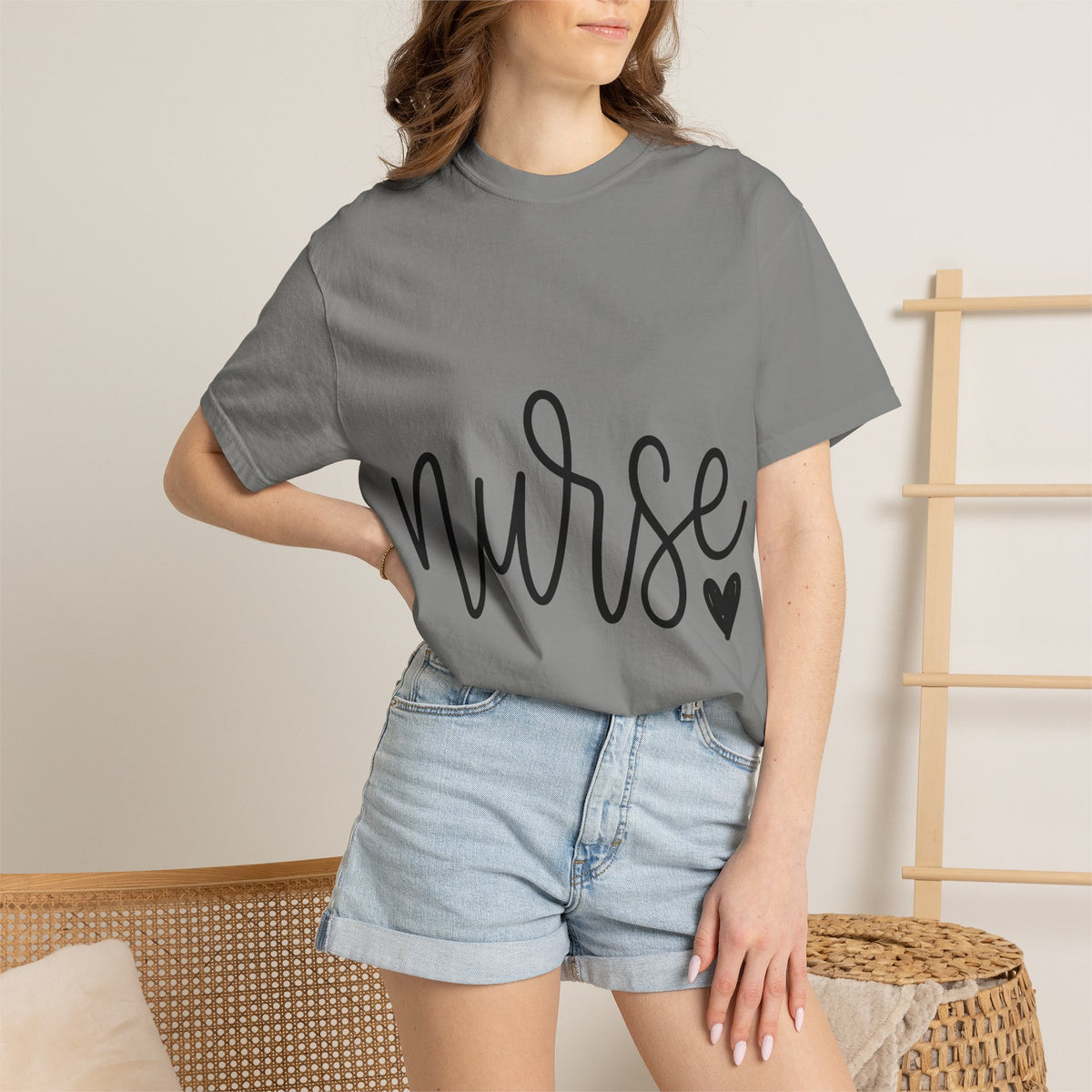 Nurse Script Shirt, Hand Lettered Nurse Heart Tee, Minimal RN Shirt, Nurse Gift