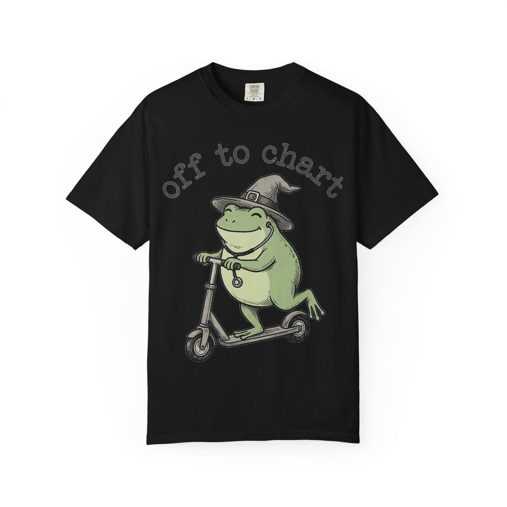 Off To Chart Shirt, Funny Witch Frog Nurse Tee, Charting Nurse Scooter Shirt, RN Gift