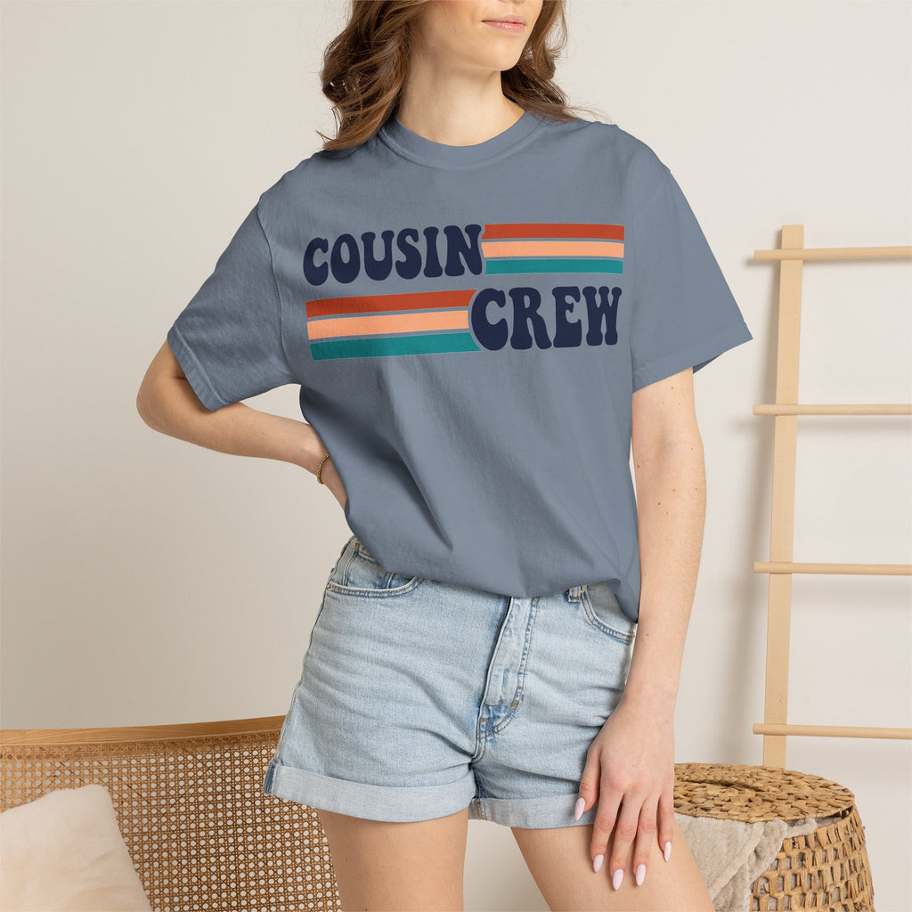 Cousin Crew Retro Stripe Shirt, Vintage Matching Family Tee, Cousin Reunion Shirt, Family Gift